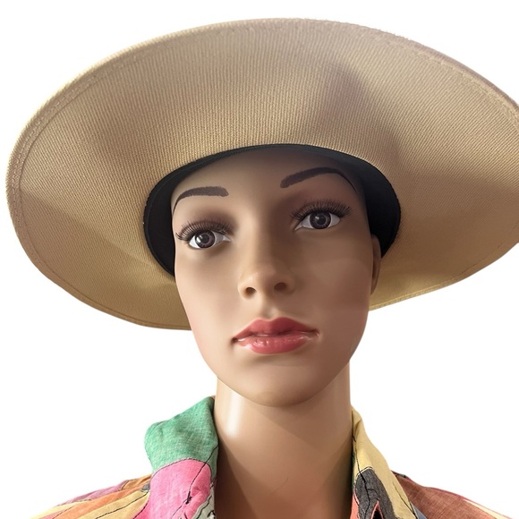 Hand Painted Floral Boho Wide Brim Hat | Colorful Artisan Festival Hat - Picture 6 of 7